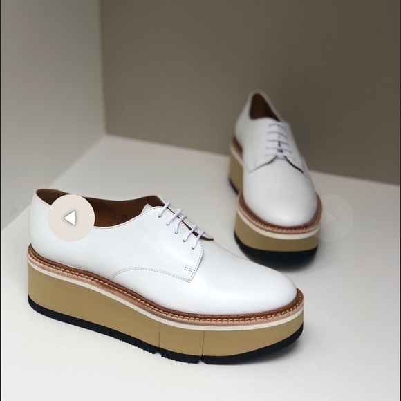 Clergerie white leather Barbara derby platforms Never worn. - Picture 1 of 6